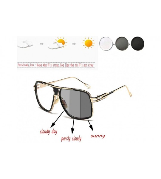 Square 2019 transition sunglasses sun photochromic men fashion trend big frame brand designer glasses frame - CU18WQDCX4H $39.52