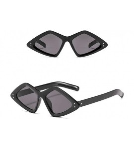 Oversized Unisex Lightweight Irregular Fashion Sunglasses - Mirrored Polarized Lens 2019 Fashion - Black - CJ18TK8YDE0 $16.99