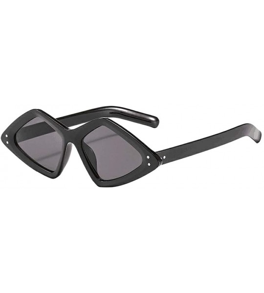 Oversized Unisex Lightweight Irregular Fashion Sunglasses - Mirrored Polarized Lens 2019 Fashion - Black - CJ18TK8YDE0 $16.99