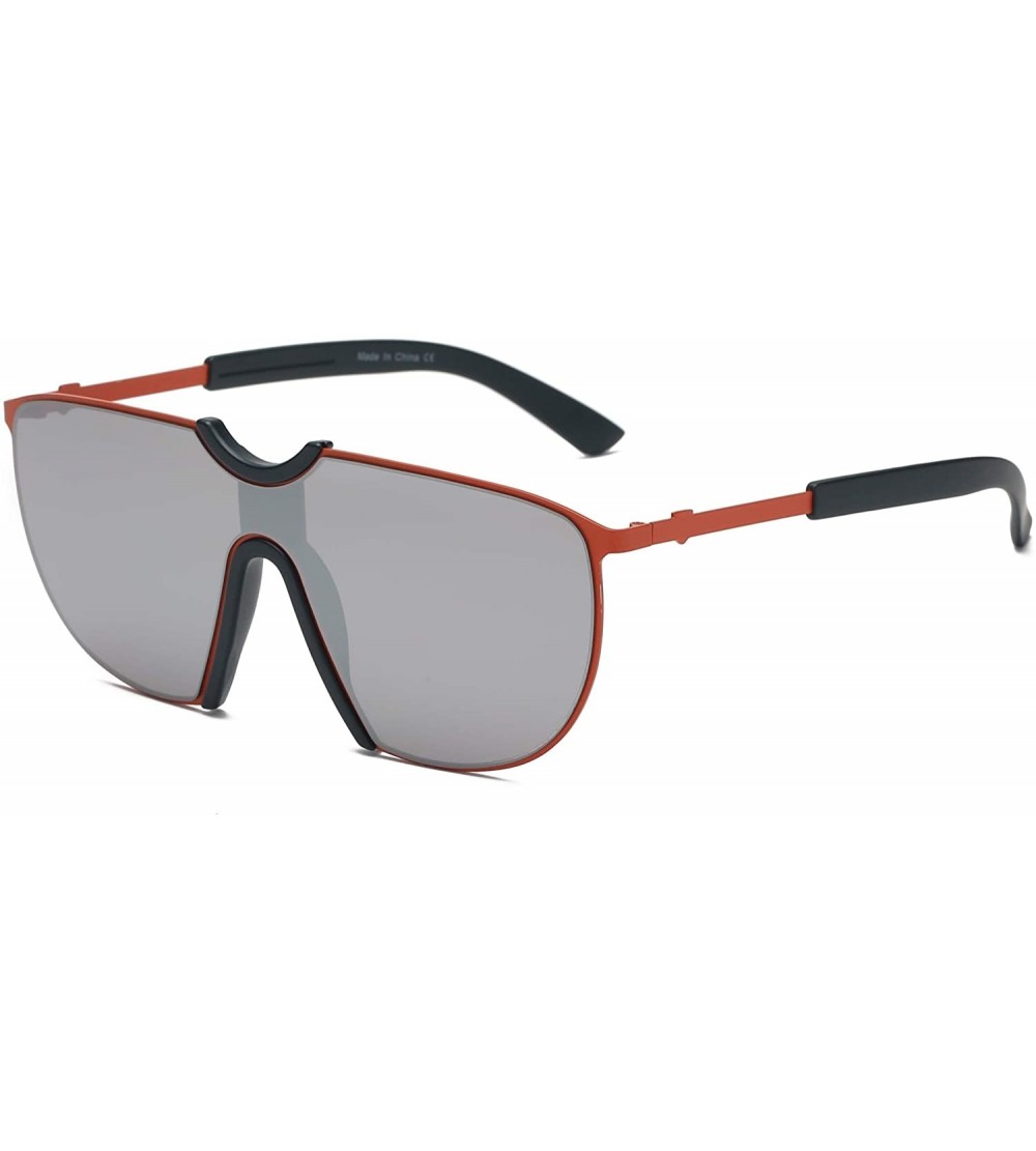 Oversized Oversize Fashion Aviator Sunglasses - Red - CT18WU0LEMU $36.76