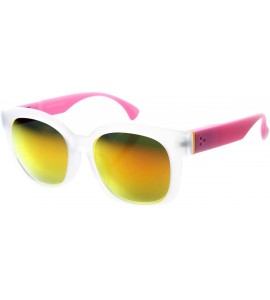 Wayfarer Detachable Armed Retro Funky Colorful Mirrored Sunglasses - Frost-pink-orange Fire - CD11YE0CX45 $20.36