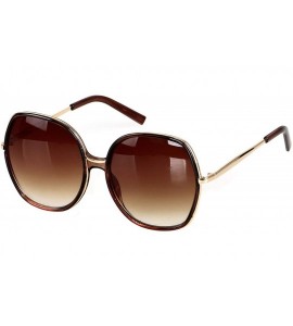 Oversized Oversized Sunglasses Big Large Women Square Wide Black Brown Retro Trendy Pink - Tea - C818QICWRIS $24.68