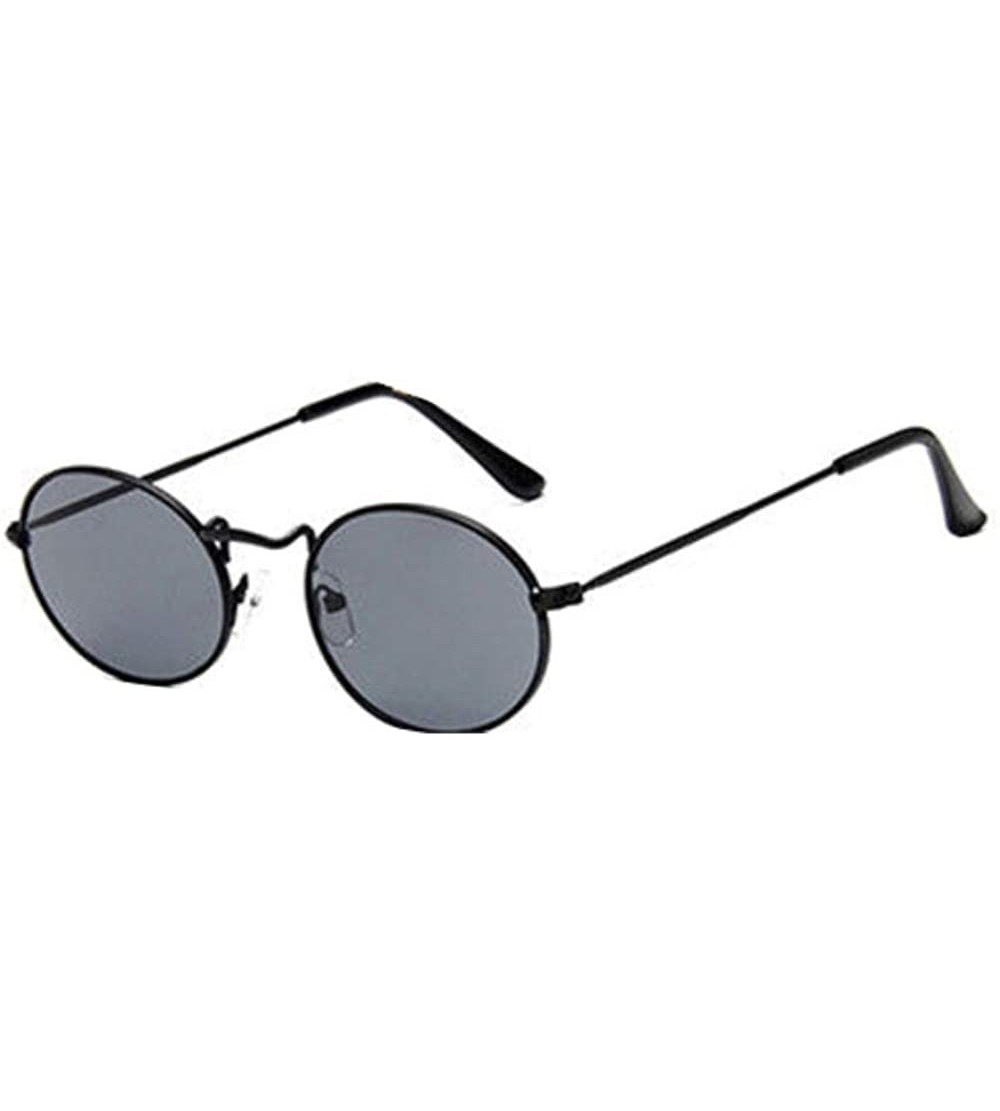 Oval Ellipse Polarized Sunglasses for Women and Men Trendy Fashion Retro Metal Frame Sunglasses UV400 Protection - C1190C3NZ8...