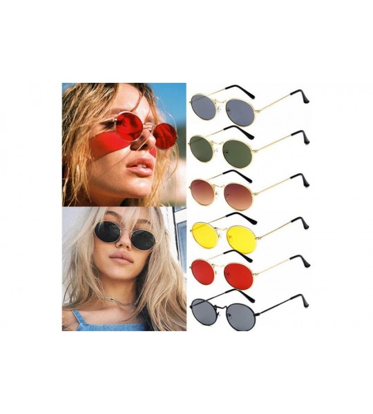 Oval Ellipse Polarized Sunglasses for Women and Men Trendy Fashion Retro Metal Frame Sunglasses UV400 Protection - C1190C3NZ8...