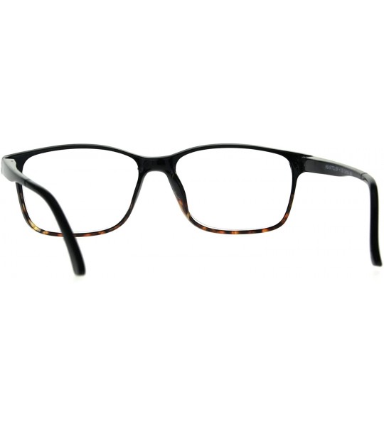 Rectangular Mens Narrow Rectangular Thin Plastic Reading Glasses - Black Tortoise - CQ18776MQ7I $22.32