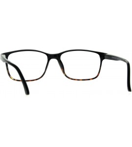 Rectangular Mens Narrow Rectangular Thin Plastic Reading Glasses - Black Tortoise - CQ18776MQ7I $22.32