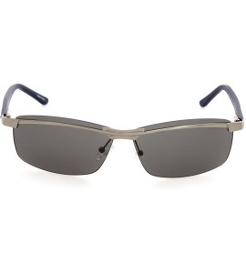 Round Wrap Sunglasses for Men--Made In ITALY Metal Frame UV 400 Protection Eye wear DS 1513 - Gun Metal - CW189O45TL5 $42.81