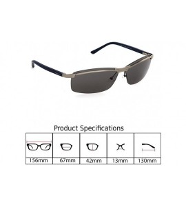 Round Wrap Sunglasses for Men--Made In ITALY Metal Frame UV 400 Protection Eye wear DS 1513 - Gun Metal - CW189O45TL5 $42.81