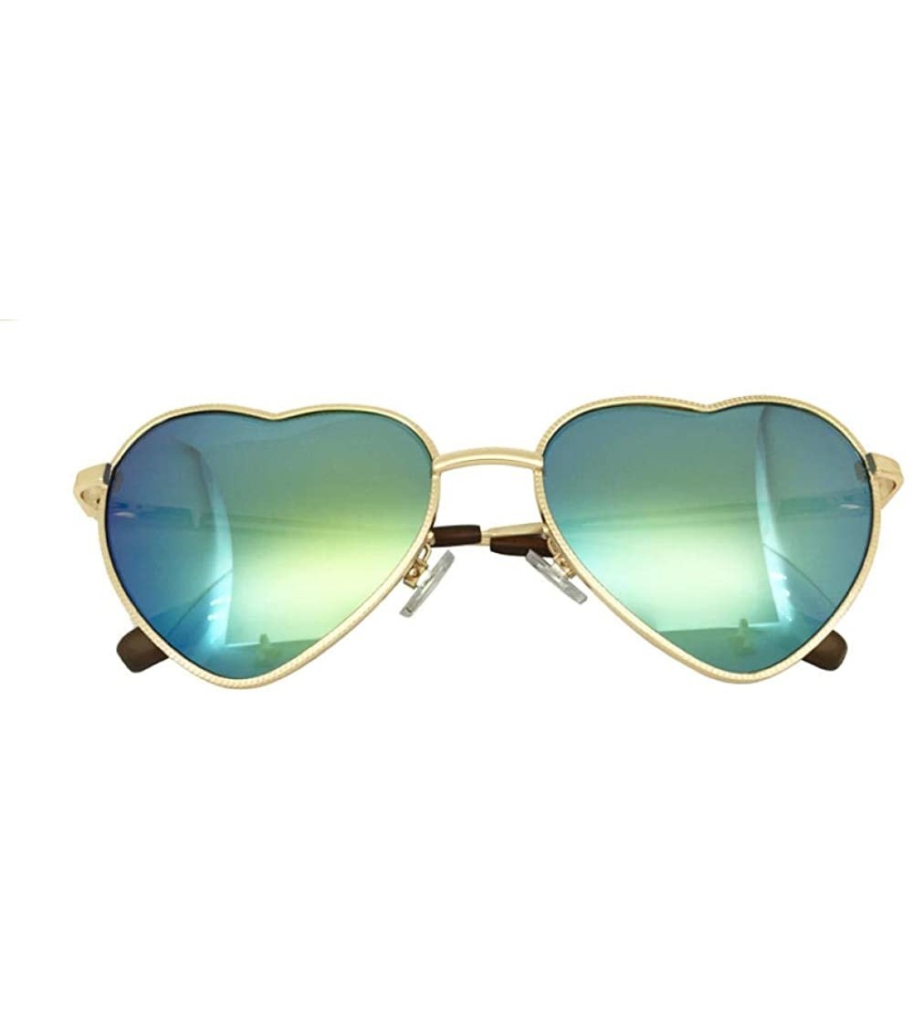 Sport Heart shaped sunglasses ladies red ladies metal reflective lenses men/women mirror sunglasses - Jy014 Heart C5 - CV190H...