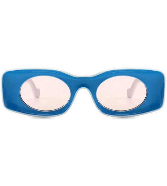 Rectangular Fashion square Small Frame Men Glasses Brand Designer Retro Rectangular Ladies Sunglasses - Blue - CT18WEDZ4G8 $2...