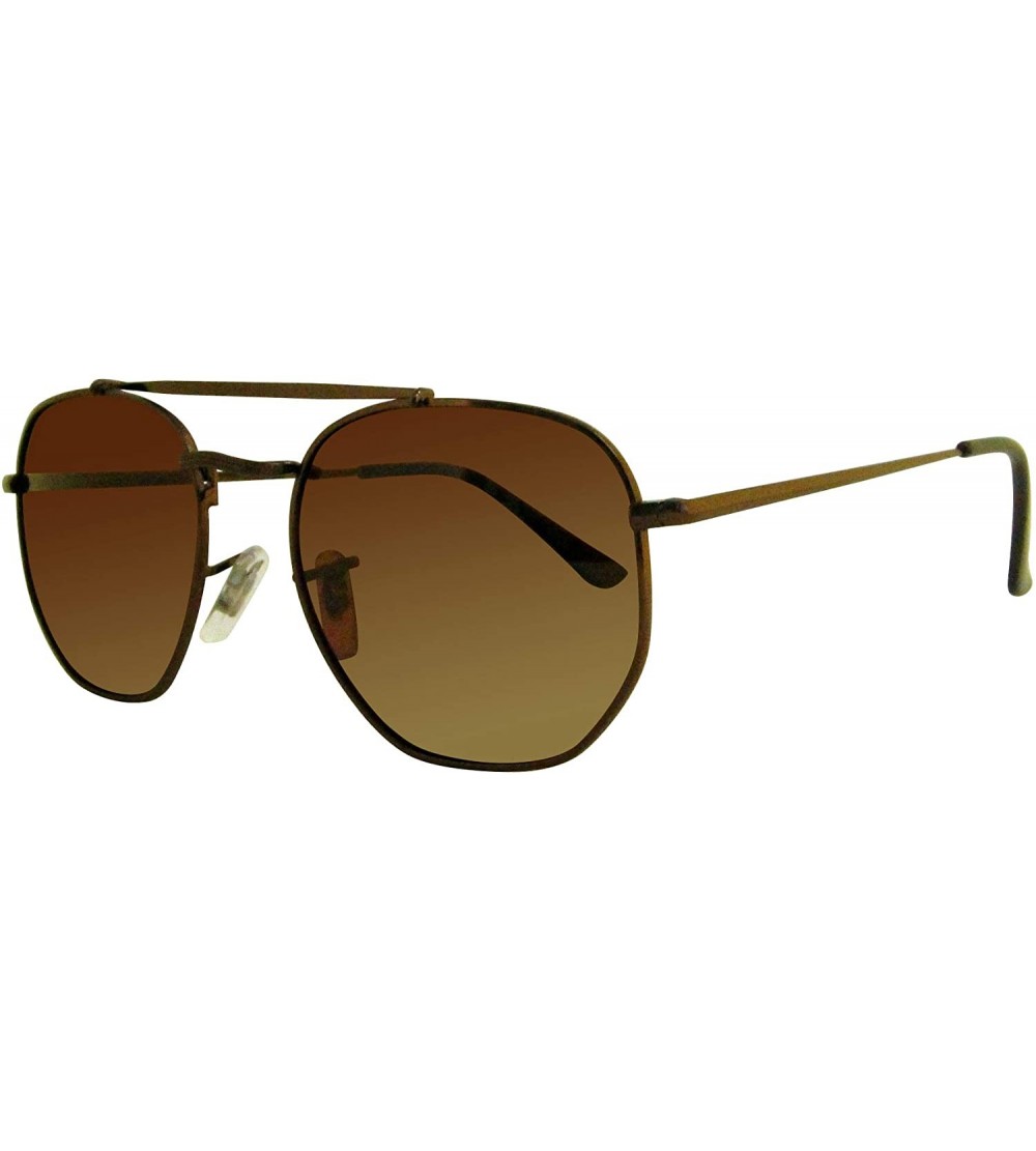 Oval polarized aviator sunglasses retro men and women sunglasses - Brownframe- Brown - CC18YO893EE $29.74