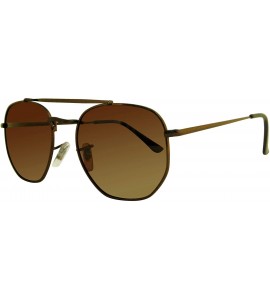 Oval polarized aviator sunglasses retro men and women sunglasses - Brownframe- Brown - CC18YO893EE $29.74