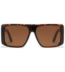 Shield Oversized Shield Sunglasses for Women Futuristic Mod Rectangular Square Frame - Tortoise Shell Brown - CK18NED2K2H $26.62