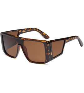 Shield Oversized Shield Sunglasses for Women Futuristic Mod Rectangular Square Frame - Tortoise Shell Brown - CK18NED2K2H $26.62