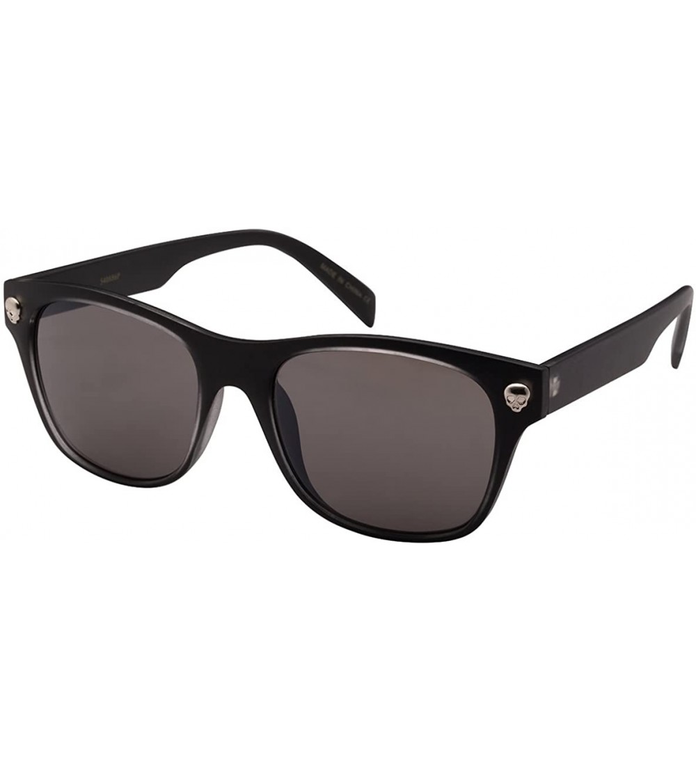 Rimless Horned Rim Skull Sunglasses with Solid Lens SK540886P-SD - Clear+black - C012MYYUFRJ $17.74
