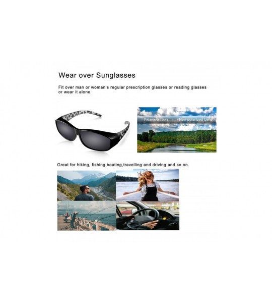 Shield Polarized Over Glasses Solar Shield Sunglasses with Colorful Frame for Woman - Black/Leopard - CE18EAZCIZ3 $30.27