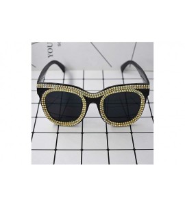 Square Womens Oversized Pearl Rhinestone Sunglasses Stylish Design Eyewear - Black-c24 - CD18ZXKMYE3 $28.07