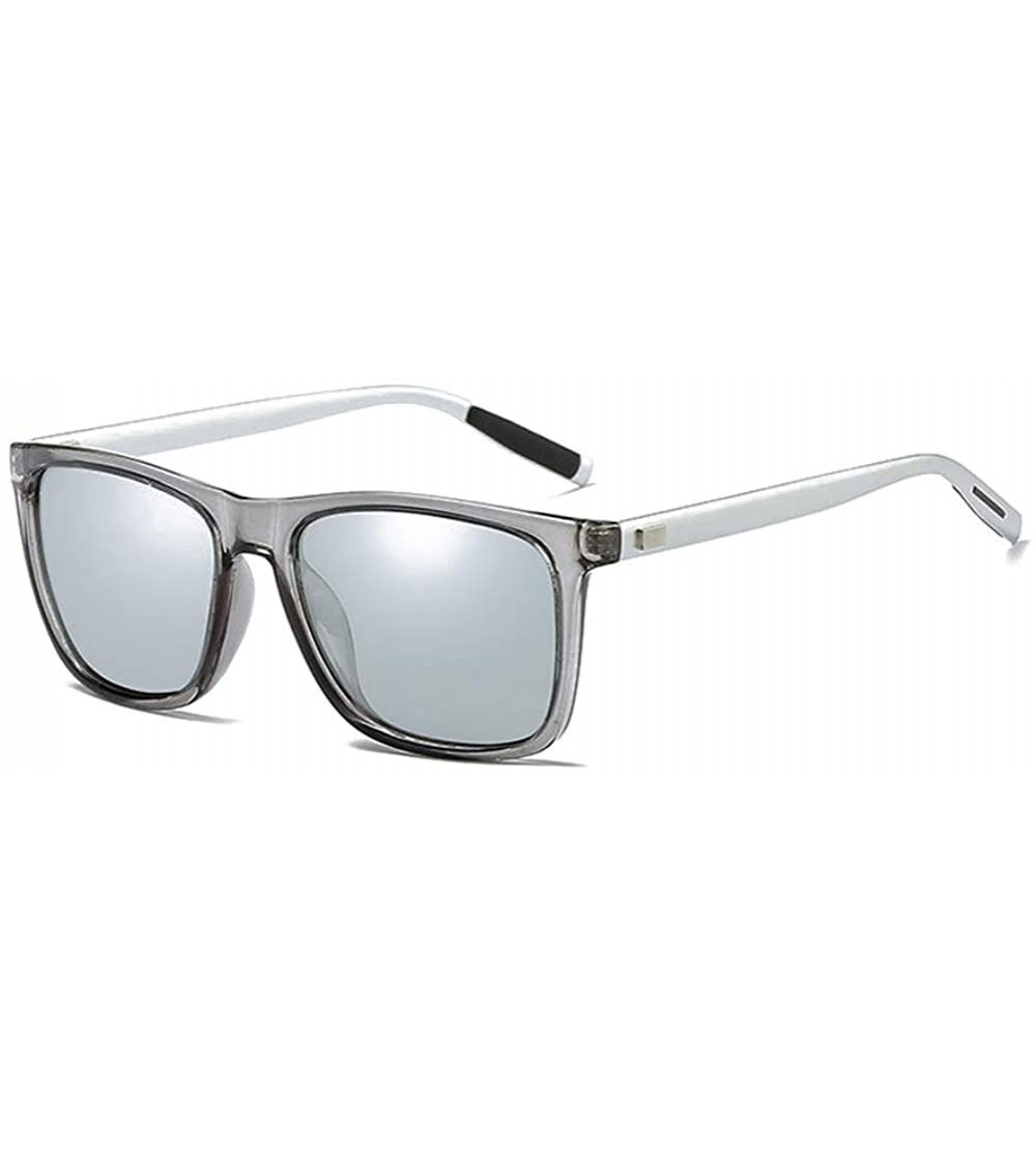 Oval Square Sunglasses For Men Retro Fashion Sunglasses Gravity Shades Clear Lens Sunglasses - Grey - CH194I8O5H4 $18.66