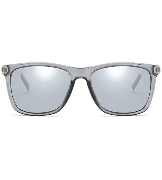 Oval Square Sunglasses For Men Retro Fashion Sunglasses Gravity Shades Clear Lens Sunglasses - Grey - CH194I8O5H4 $18.66