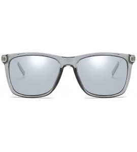 Oval Square Sunglasses For Men Retro Fashion Sunglasses Gravity Shades Clear Lens Sunglasses - Grey - CH194I8O5H4 $18.66