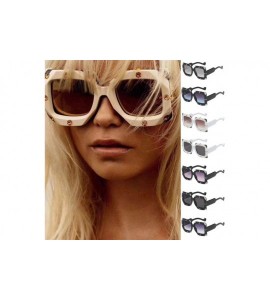 Wrap Metal Sunglasses Trendy Punk Glasses Frame Glasses Fashion Man Women Vintage Retro Sun Glasses Ladies Shades - C - CK190...