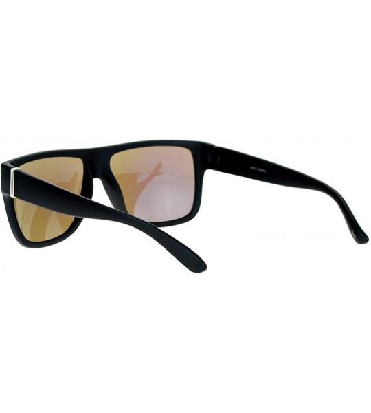 Square Classic Square Frame Sunglasses Unisex Designer Fashion Color Mirror Lens - Black (Teal Mirror) - CQ180CEKCWO $19.21