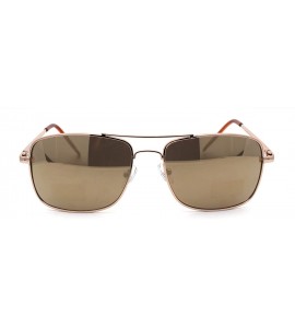 Rectangular Mens Air Force Rectangle Mirror Lens Racer Pilots Sunglasses - Gold Gold Mirror - CL1977DTOR4 $22.00