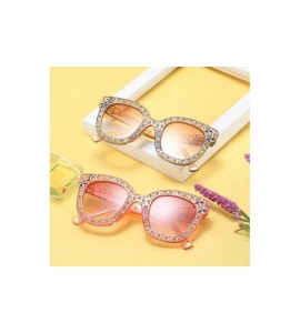 Cat Eye Rhinestone Sunglasses Designer Eyeglasses Glasses - CR198URDGT2 $18.16