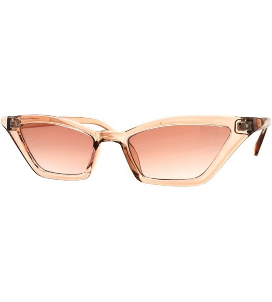 Cat Eye TRANSPARENT 90S CAT EYE COLOR TINT SUNGLASSES P2452 - Crystal Pink - C518SC7W0KM $19.42