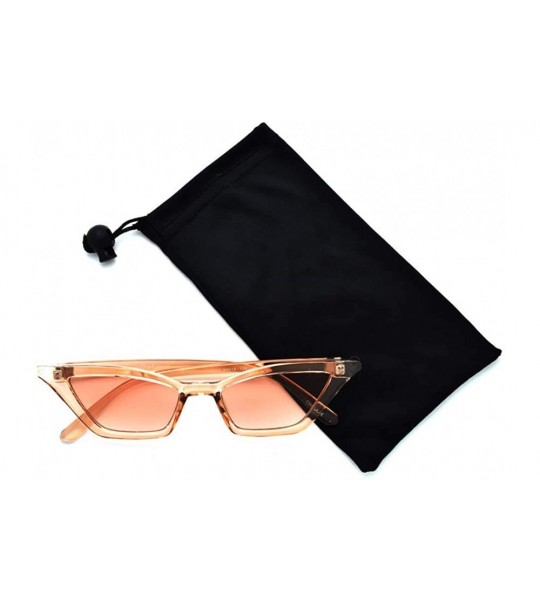 Cat Eye TRANSPARENT 90S CAT EYE COLOR TINT SUNGLASSES P2452 - Crystal Pink - C518SC7W0KM $19.42