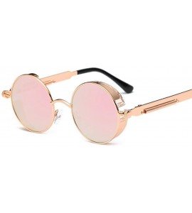 Aviator Retro Round Gothic Steampunk Sunglasses Women Mirror Sun Glasses Female 1 - 10 - C318XE09QUU $20.06