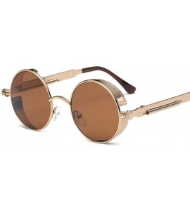 Aviator Retro Round Gothic Steampunk Sunglasses Women Mirror Sun Glasses Female 1 - 10 - C318XE09QUU $20.06