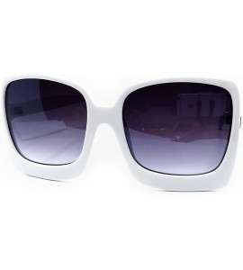 Square SA165 Premium Oversize XXL Women Cateye Brand Designer Square Bold Style Thick Frame Fashion Sunglasses - White - CS18...