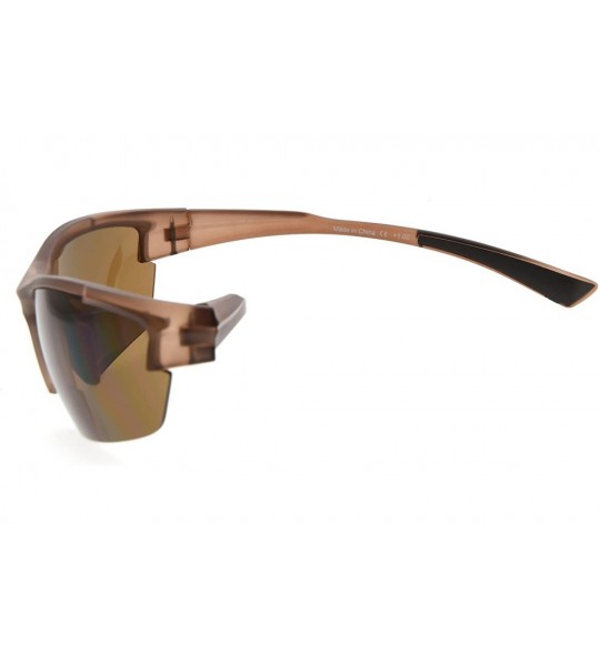 Sport Sports Half-Rim Bifocal Sunglasses Anti-UV Sunglasses for Readers - Matte Brown - CM180D2ITGU $40.29