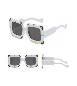 Goggle Fashion Men Women Large Frame Oversize Sunglasses Rhinestone Decorated Sun Glasses - D - CE18TTTCW7Q $19.90