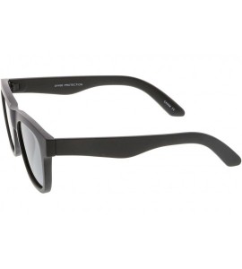 Square Classic Thick Arms Square Flat Lens Horn Rimmed Sunglasses 52mm - Matte Black / Smoke - CX182K3NUY3 $19.51