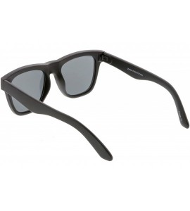 Square Classic Thick Arms Square Flat Lens Horn Rimmed Sunglasses 52mm - Matte Black / Smoke - CX182K3NUY3 $19.51