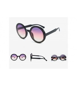 Oversized Round Sunglasses Ladies Retro Black Glasses Oversized Sunglasses - CJ198QLWGXO $43.11