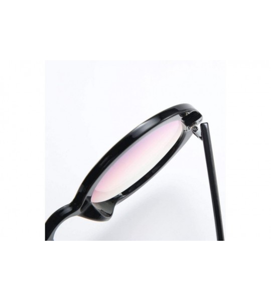 Oversized Round Sunglasses Ladies Retro Black Glasses Oversized Sunglasses - CJ198QLWGXO $43.11