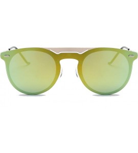 Round Women Retro Vintage Mirrored Round Designer Sunglasses - Green - C818I4IDQQS $19.81