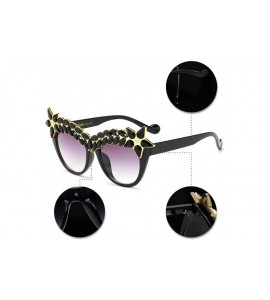 Oversized Womens Luxury Diamond Decorated Sunglasses UV400 Retro Eyeglasses - Style 04 - CZ18GUHGIC8 $25.46