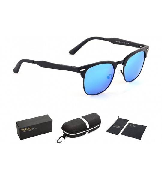 Rimless Classic Semi-Rimless Frame Retro Brand Polarized Sunglasses for Men and Women UV 400 Protection - Blue - CZ128LEAR0Z ...