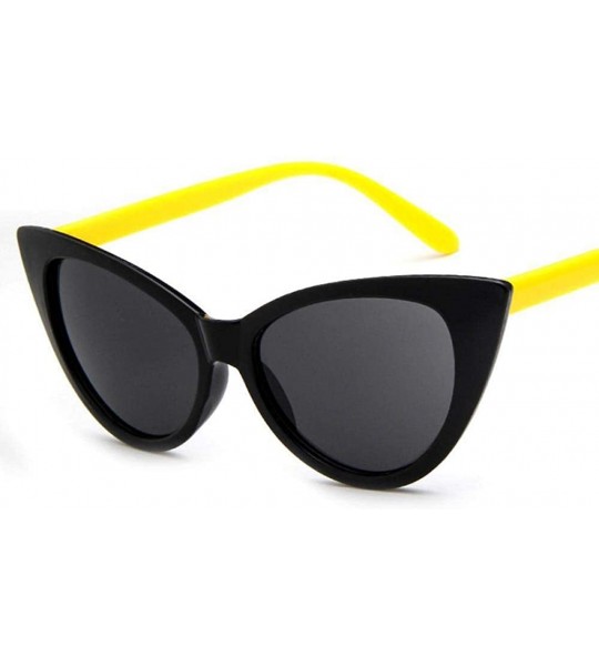 Aviator Sexy Cat Eye Sunglasses Retro Vintage Sun Glasses Women Sunglasses Doublegray - Byellow - CZ18YNDDNME $17.48