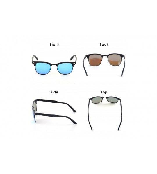 Rimless Classic Semi-Rimless Frame Retro Brand Polarized Sunglasses for Men and Women UV 400 Protection - Blue - CZ128LEAR0Z ...