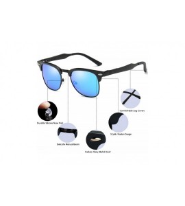 Rimless Classic Semi-Rimless Frame Retro Brand Polarized Sunglasses for Men and Women UV 400 Protection - Blue - CZ128LEAR0Z ...