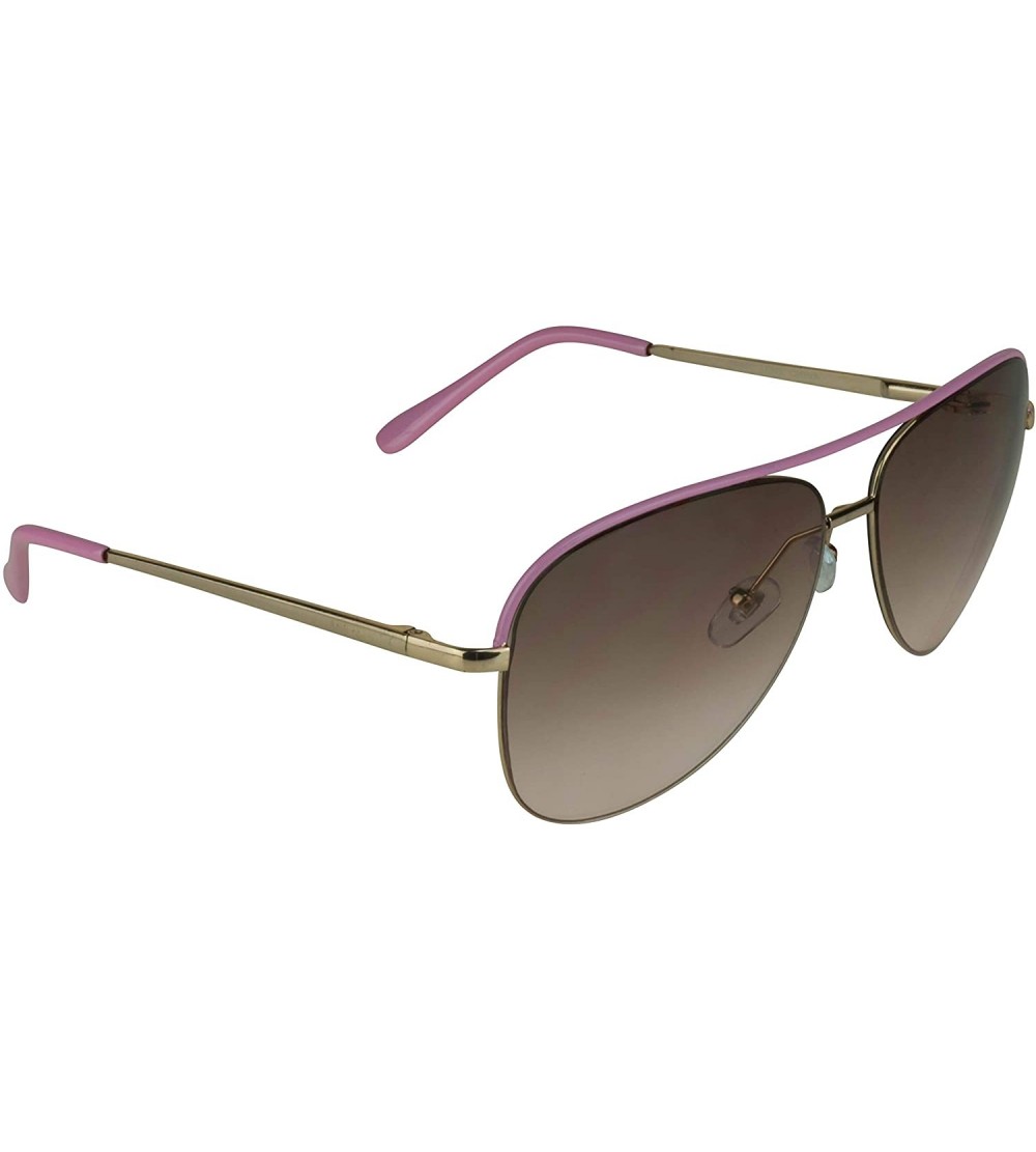 Aviator Aviator Sunglasses Tear Drop with Gradient Lenses Smoke or Brown Unisex - Pink With Gold - CK12F09OCNX $24.27