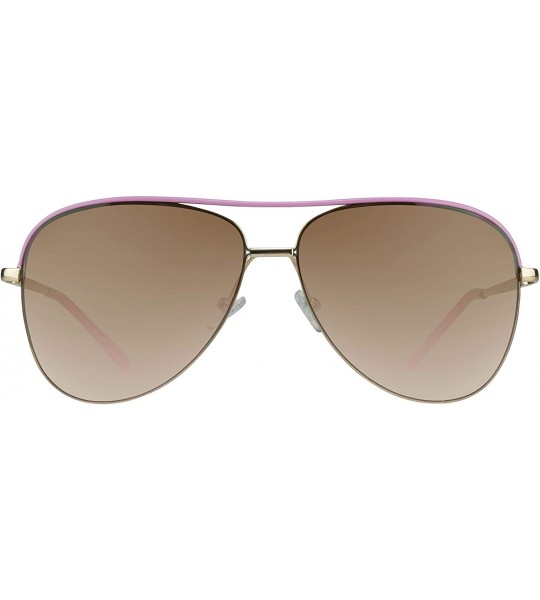 Aviator Aviator Sunglasses Tear Drop with Gradient Lenses Smoke or Brown Unisex - Pink With Gold - CK12F09OCNX $24.27