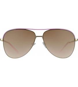 Aviator Aviator Sunglasses Tear Drop with Gradient Lenses Smoke or Brown Unisex - Pink With Gold - CK12F09OCNX $24.27