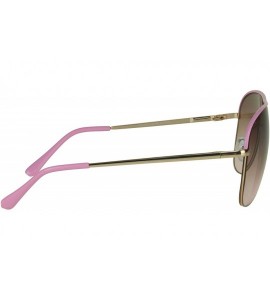 Aviator Aviator Sunglasses Tear Drop with Gradient Lenses Smoke or Brown Unisex - Pink With Gold - CK12F09OCNX $24.27