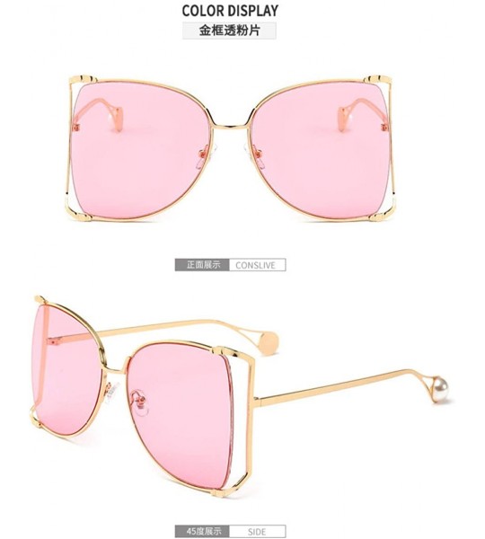 Rimless Big Box Sunglasses Female Sunglasses Retro Sunglasses - CS18X5NUOCH $83.27